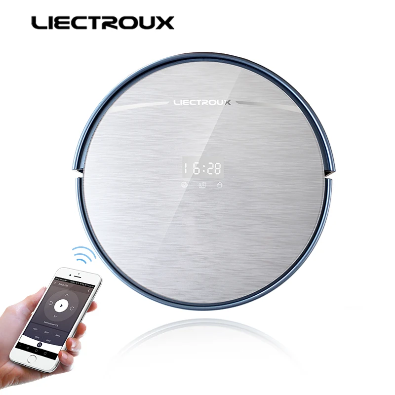 LIECTROUX X5S Robot Vacuum Cleaner, WIFI APP Control,Gyroscope Navigation,Switchable Water Tank & Dust Bin,Schedule,Auto Charge