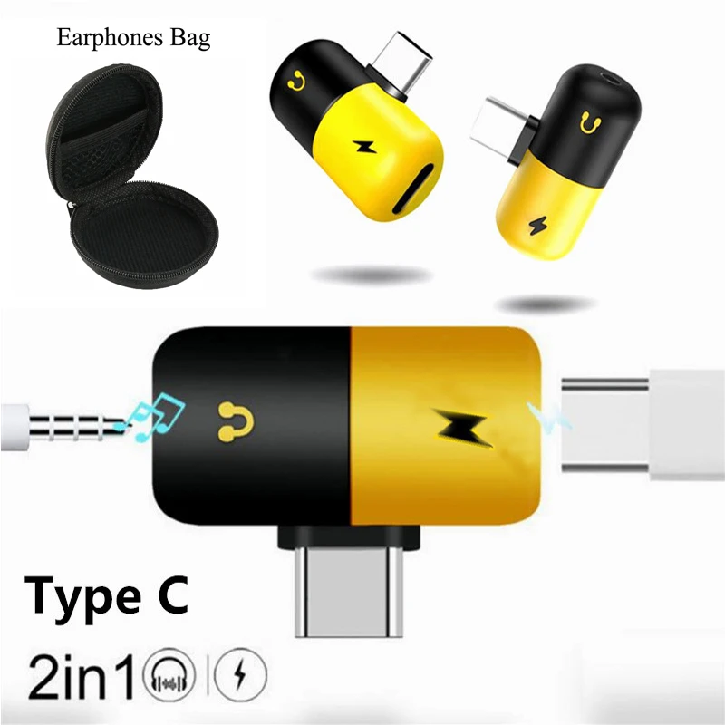 

Type C 3.5mm Aux Adapter Charging Calling Cable Earphones Audio Headphones Adapter For Xiaomi Mi 8 Lite Splitter Converter