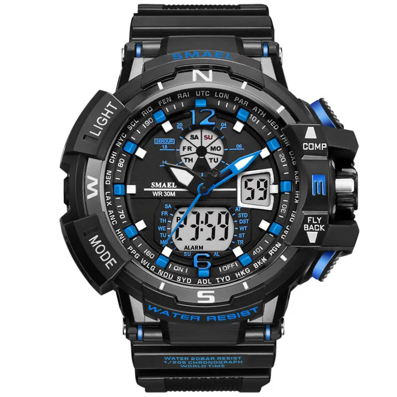 

2019 New SMAEL Men LED Digital Wristwatch Multifuntional Outdoor Sport Watch Dual Display #NN0311