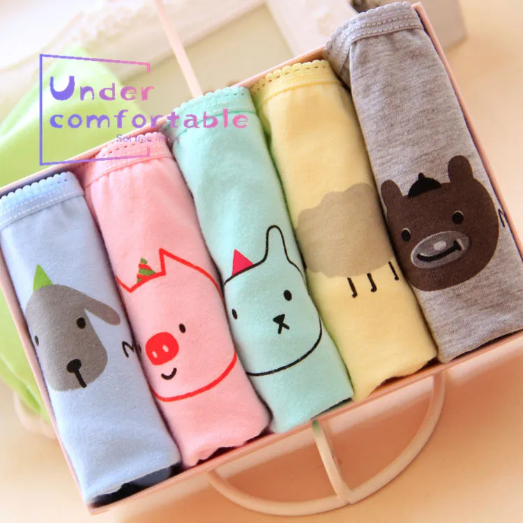 

2019 Summer Cute Animal Cartoon Printed Women Underwear 100% Cotton Lady Panties Comfortable Intimates Lovely Girl Briefs