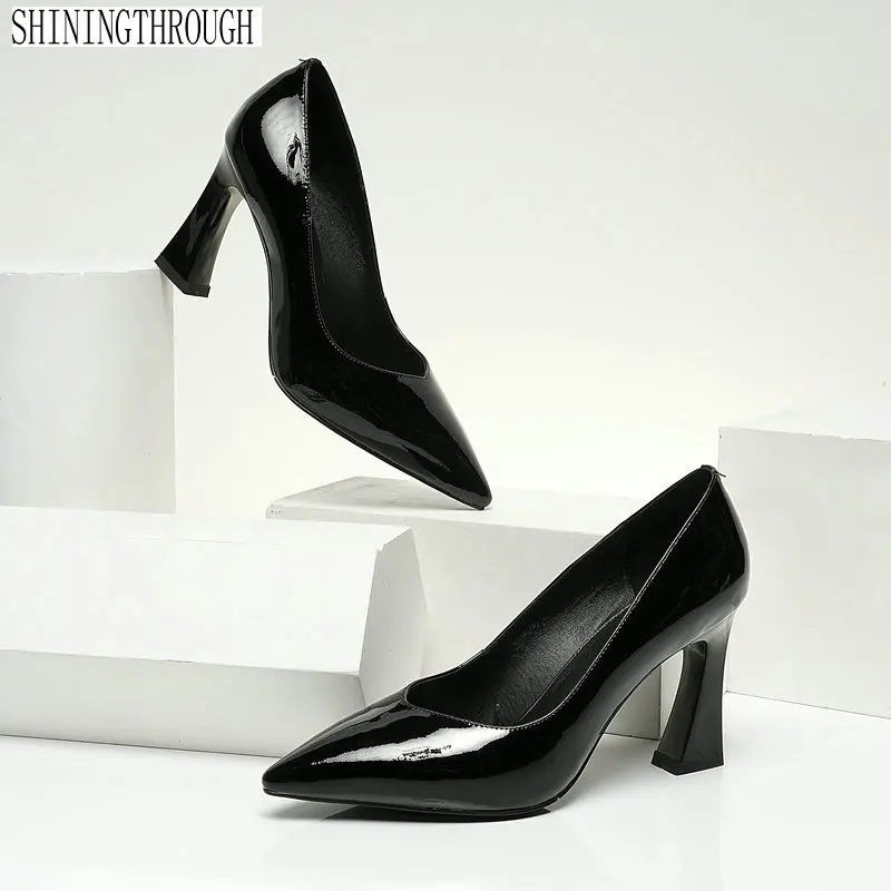 

Brand Shoes woman Genuine Leather Female Thin High Heel Working Party Lady Pumps Pointed Toe Fashion Sexy Shoes