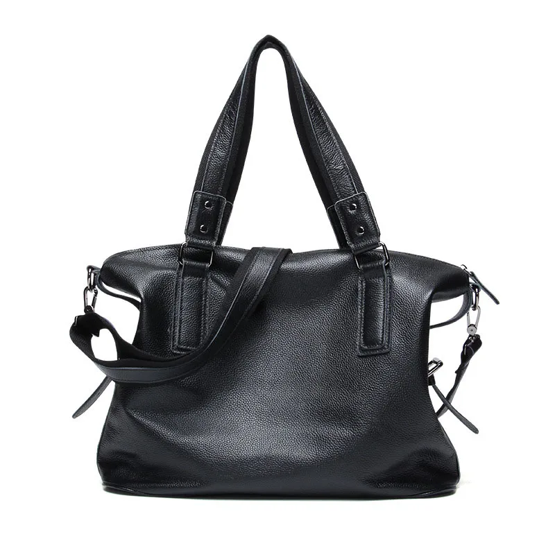

Fashion Large Capacity Genuine Leather Handbag Solid Color Soft Material Retro Casual High Quality Multi-Function New Handbag
