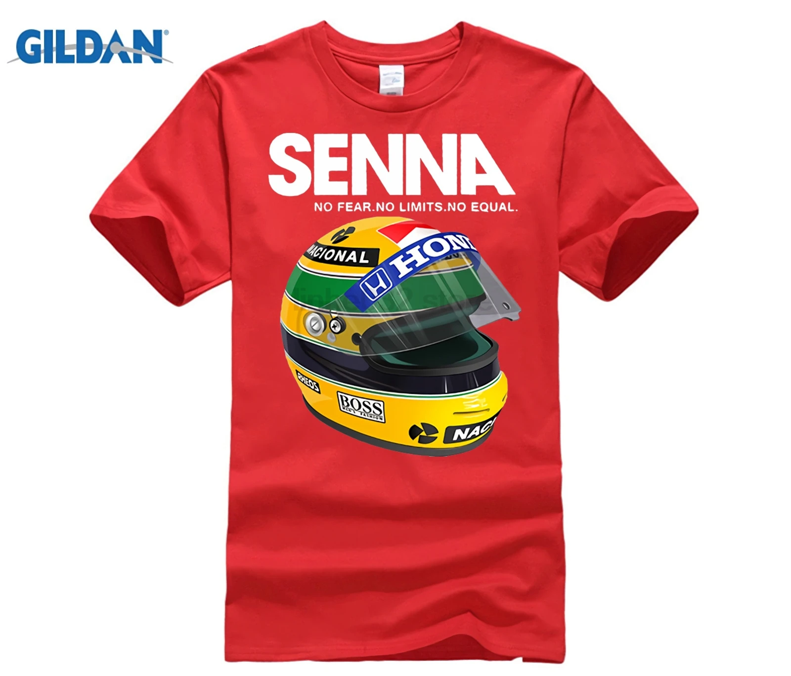 

Ayrton Senna Helmet Tee Tops Clothing 1 Race Car Man Crew Neck Short Sleeve T Shirt Popular Man Big Size T-Shirt