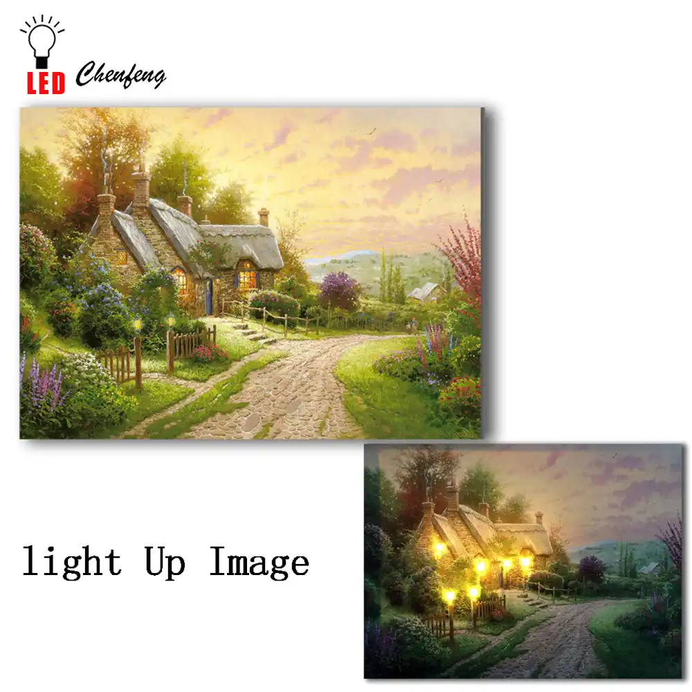 pics Thomas Kinkade Light Up Pictures aliexpress