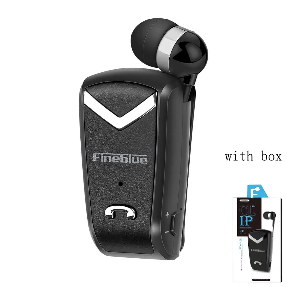 Fineblue F-V2 беспроводной бизнес Bluetooth гарнитура спортивный драйвер Auriculares наушники Телескопический зажим Fone De Ouvido Manos Libres - Цвет: with box