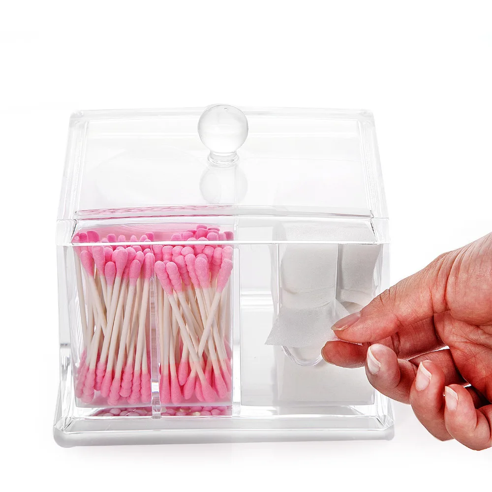 RU Free Shipping ! Cotton Pads Holder Acrylic Makeup Organiser Cotton