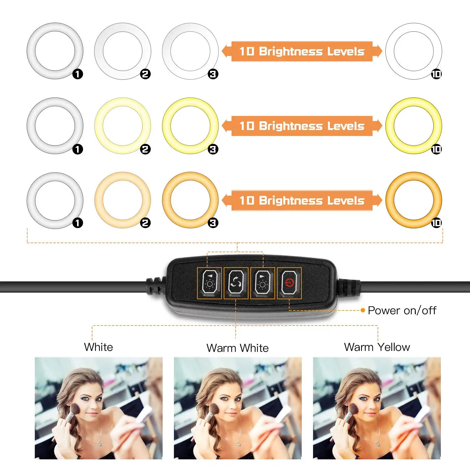 1" /26 см светодиодный кольцевой светильник ing фотосъемка комплект USB интерфейс с регулируемой яркостью камера телефон видео Лампа для YouTube видеосъемка