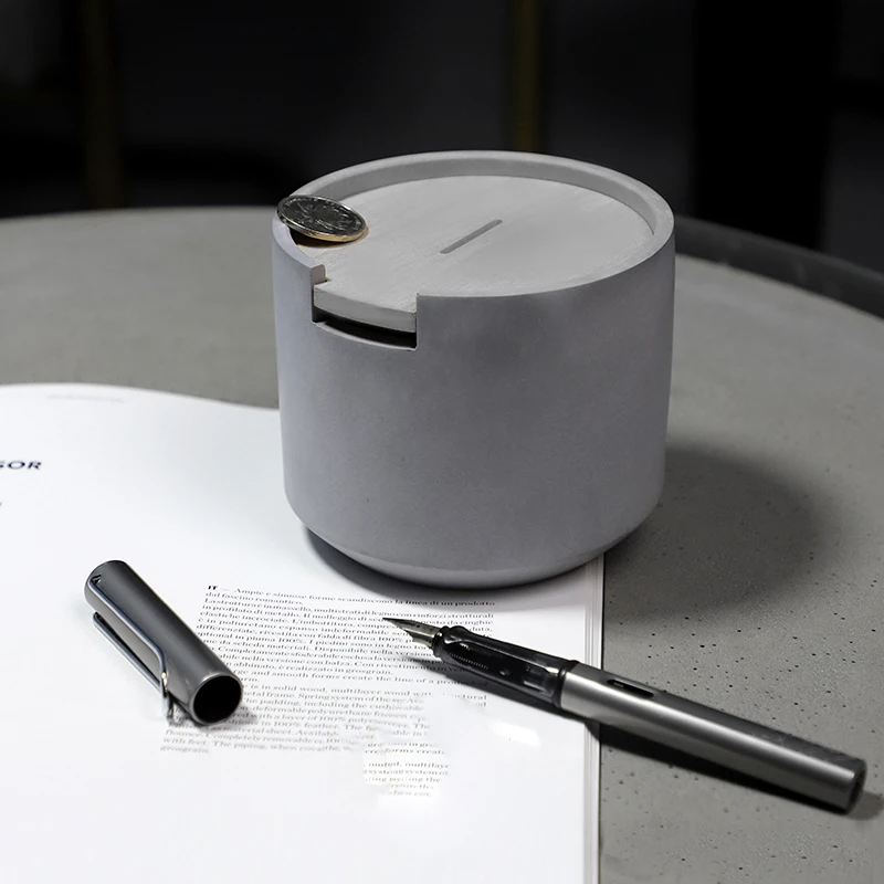 Concrete cash bank silicone mold cement piggy bank mold household