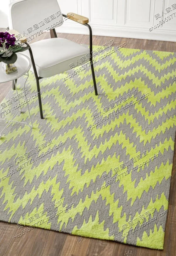 2018 New Fashion Simple Manual Carpet, Rugs Of Bedroom Sitting Room Sofa, Yellow Wave Classic