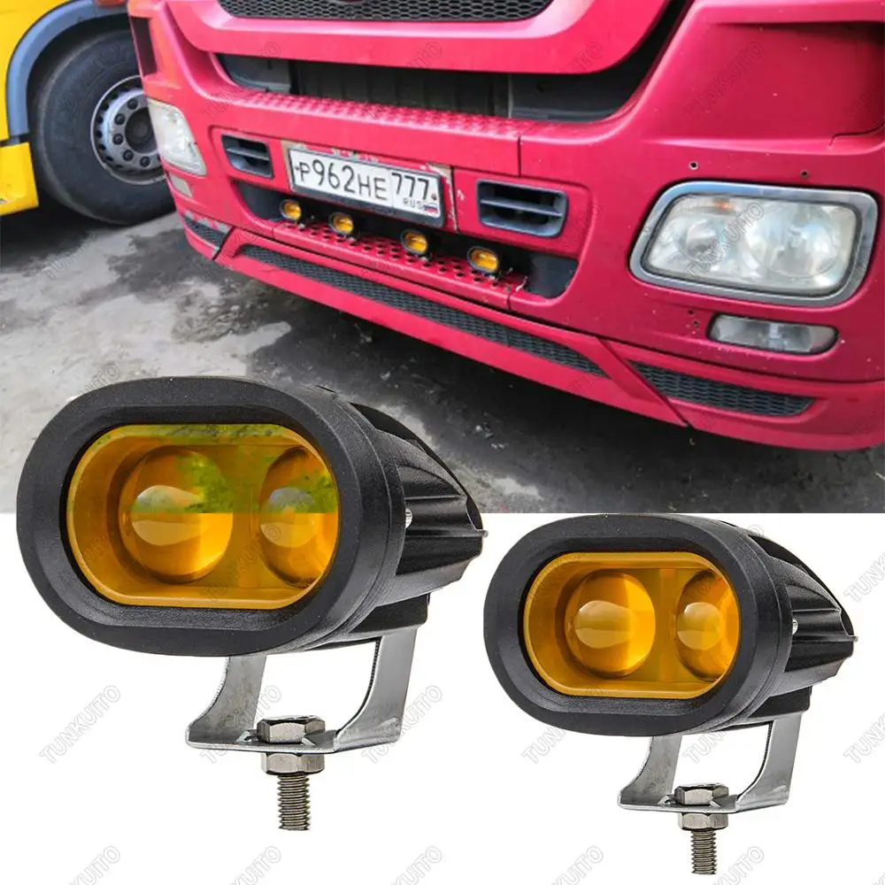 

3 inch 4D 20W Car LED Work Light Offroad Lamp for Motorcycle SUV ATV 4WD 4X4 Driving Fog Lamp 12V 24V Headlight(YELLOW)