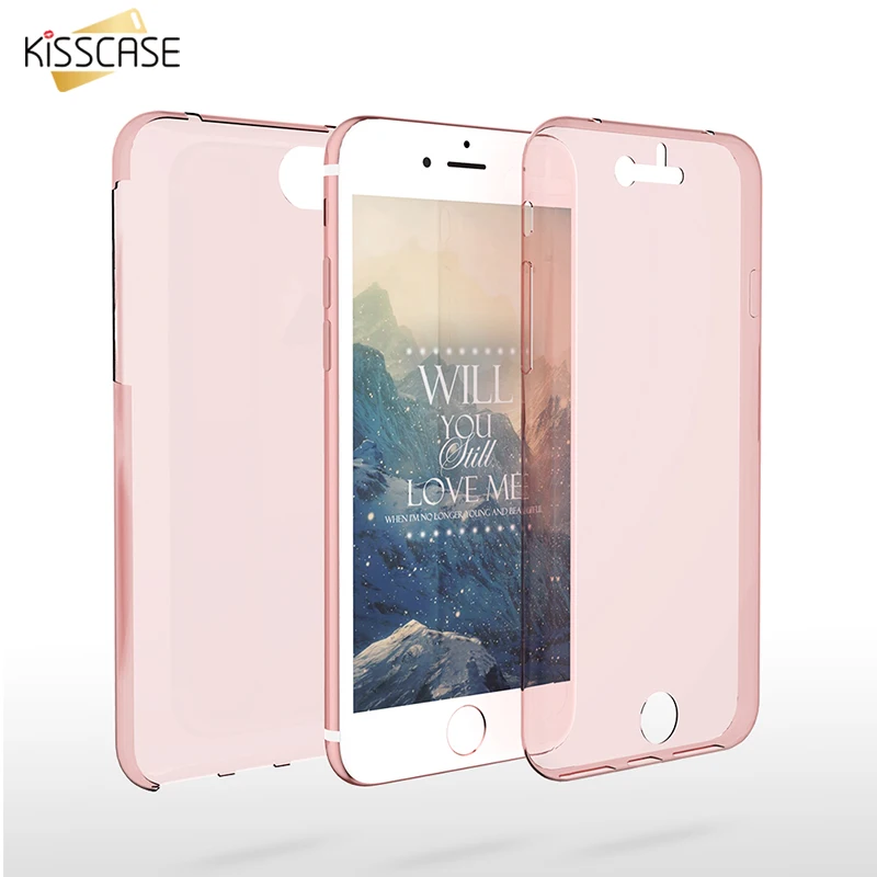 KISSCASE Soft 360 Full Protective Case For iPhone X XS XR 8 7 Plus Luxury TPU Cover Max 5 5s SE 6 6S Fundas Capa |