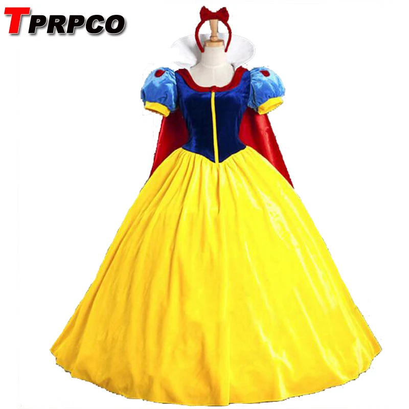 

TPRPCO With bustle Women Adult Halloween Cartoon Princess Snow White Costume For Sale NL222