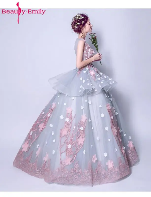 Красота Эмили 2017 роскошный цветок кружево свадебное платье бальное Robe de mariée vestido de novia Свадебная вечеринка невесты платья для женщин