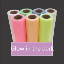 50 см* 300 см 7 цветов светится в темноте Футболка теплопередача Винил для одежды виниловая пленка 20 ''x 118''
