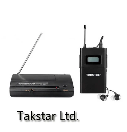 Takstar WPM-200 UHF беспроводной монитор система стерео в уши Беспроводная система и гарнитура передатчик и приемник набор - Цвет: Черный