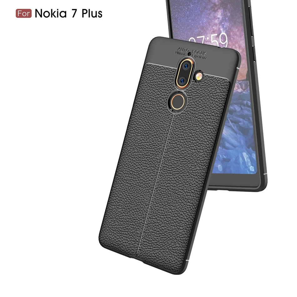 REAOOM Litchi Pattern PU Leathe Case for Nokia 7 Plus Phone Cover for Nokia 5 6 7 8 X6 Business Fitted Case for Nokia Case Coque (6)