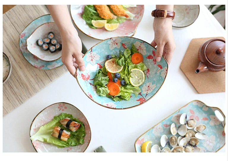Японский стиль керамический белый Юлан цветок голубой цвет маленькая ложка миска для супа соус блюдо кухонная посуда