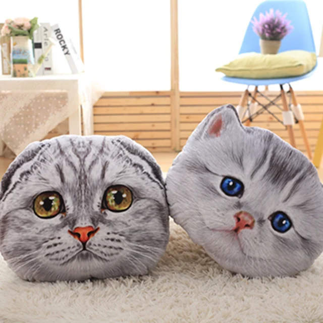 Scottish Fold Cat Plush Pillow Fully Stuffed Animals Cat Pillow Decor Sofa Chair Kitten Pillow Kids Cot Throw Pillow 40/50cm 2