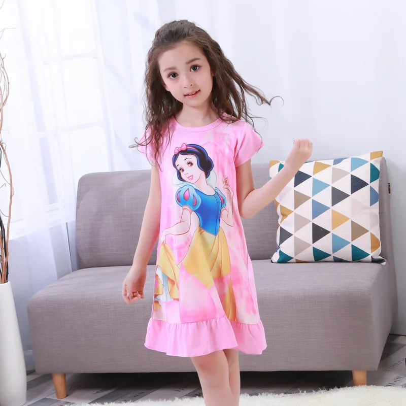 Новая детская Ночная рубашка на весну и осень, пижамы для девочек, юбка принцессы с рисунком, летняя одежда, домашняя одежда - Цвет: K