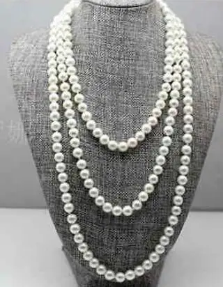 3 ROWS 9-10MM RICE GENUINE WHITE AKOYA PEARL NECKLACE 17-19"