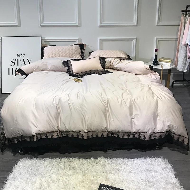 

Jade color 60S Egyptian Cotton Bedding Set Full Queen Size Duvet Cover Bed Linen Bed sheet Bed skirt bedspread Pillowcases 4pcs