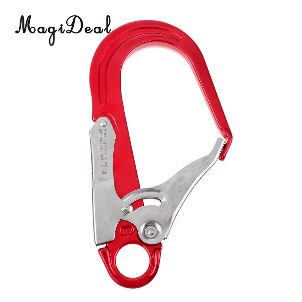 Outdoor 25KN Heavy Duty Rock Climbing Fall Protection Safety Lanyard Snap Clip Hook Blue/Red for Mountaineer Rappelling Camping