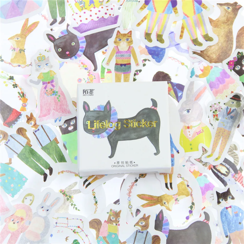 45 Pcs lot Anlice Animals Mini Paper Sticker Decoration Diy Album Diary Scrapbooking Label Toys Sticker