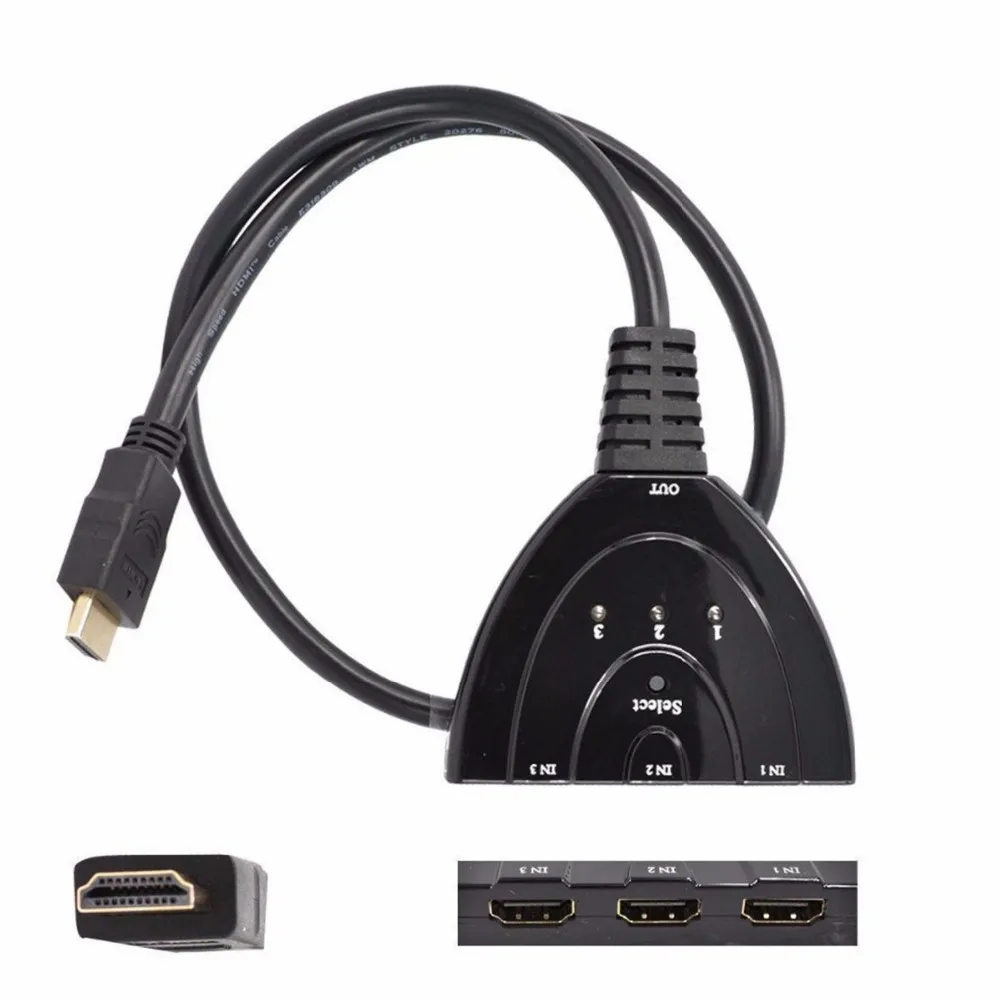 3 порта HDMI мульти-дисплей автоматический переключатель 1,3 1080 P коммутатор 3 в 1 разветвитель для HDTV DVD Xbox 360 psp