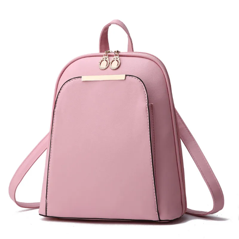 KINGTH GOLDN, высококачественный Женский рюкзак из искусственной кожи, школьная сумка на плечо для девочек-подростков, Mochila, женские рюкзаки - Цвет: Розовый