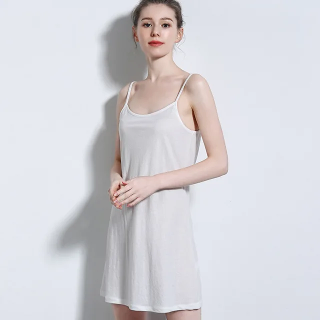 US $22.00 summer 2019 new linen cotton mid-length dress sleeveless sling bottom