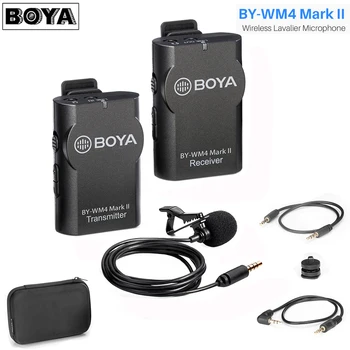 

Boya BY-WM4 Mark II Wireless Studio Condenser Microphone System Lavalier Lapel Interview Mic for iPhone Canon Nikon DSLR Cameras