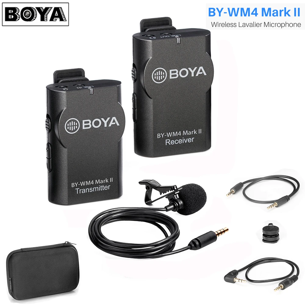 Boya BY WM4 Mark II Беспроводная студийная конденсаторная микрофонная система петличный