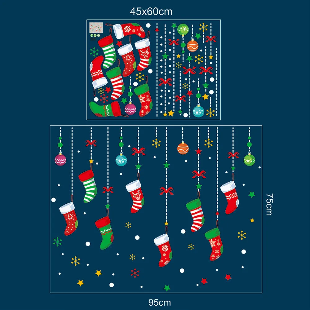 Наклейка s с Рождеством 45x60 см, настенная бумага для окон, декор для спальни, настенная наклейка, papel de parede, 18OCT26