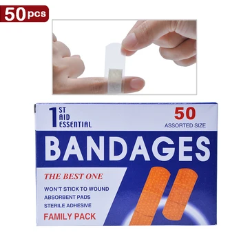 

50pcs bandages Waterproof Breathable Band Aid Hemostasis Adhesive Bandages Medical Patch Curative
