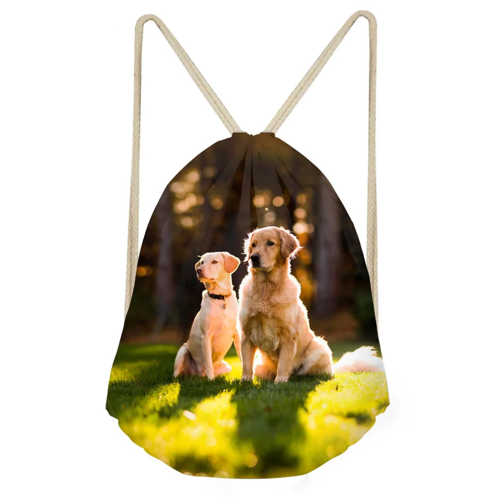 

Dog Printed Drawstring Bag For Women Casual Backpack Kawaii Men Travel Storage Bags Summer School Girls Boys Bagpack