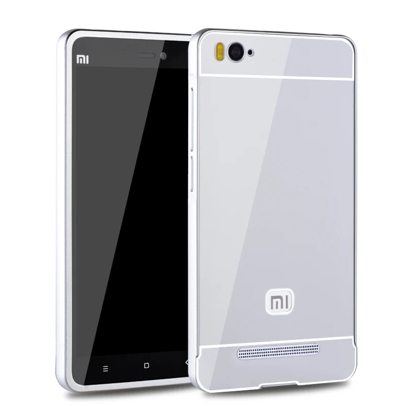 Чехол для xiaomi mi4c, чехол для xiaomi mi 4i, алюминиевая металлическая рамка, акриловый чехол для xiaomi mi 4c, тонкий чехол для xiaomi mi 4i - Цвет: Серебристый