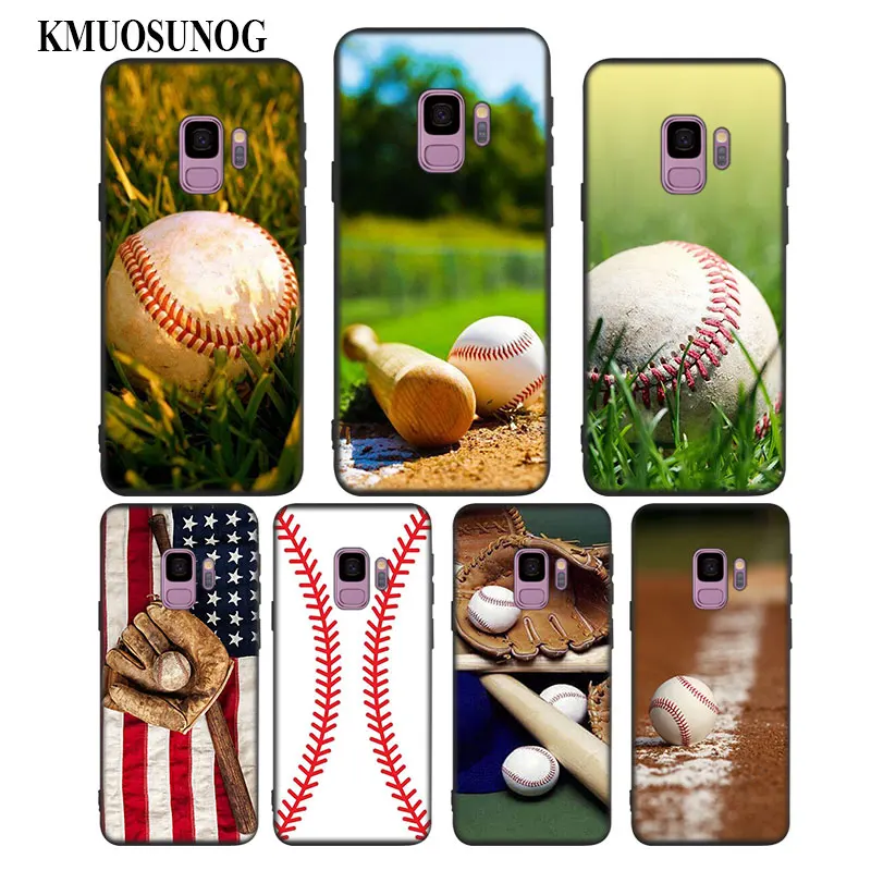 

For Samsung Galaxy Note 9 8 S9 S8 Plus S7 S6 Edge S5 S5 Mini Black Soft Silicone Phone Case Love Baseball Sport Style