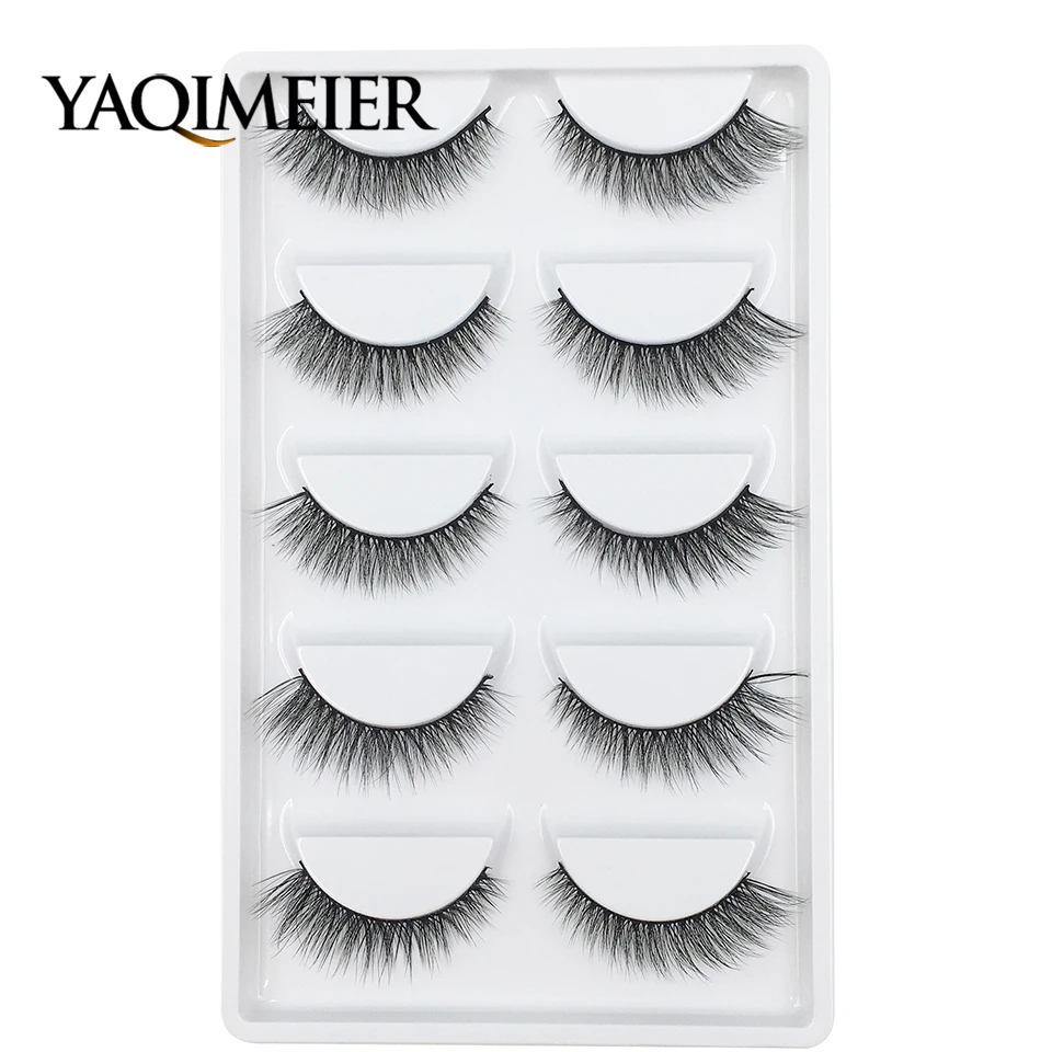 

YAQIMEIER 5 pairs Natural False Eyelashes eyelash Extension full strip lash makeup Maquillage cilia cilios Eye lashes