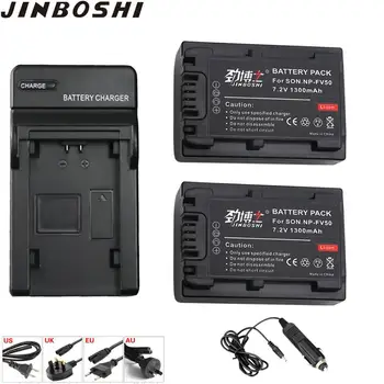 

2PCS NP-FV50 NP FV50 Battery + LED Single Charger for Sony HDR CX390 290E PJ510 820E 790E 660E XR260 CX700E PJ50E 30E SR68