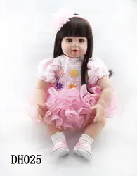 Кукольный домик, 20 дюймов, милые хлопковые куклы для девочек с длинными волосами и розовыми юбками, силиконовые куклы для малышей Juguetes