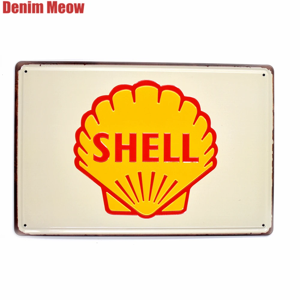 Metal Tin Sign shell motor oils Bar Pub Home Vintage Retro Poster Cafe ART