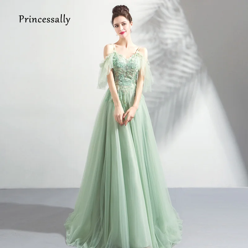 mint evening gown