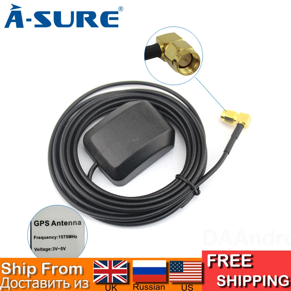 A Sure Car GPS Receiver SMA Conector Cable RP SMA Male 3 Meter GPS