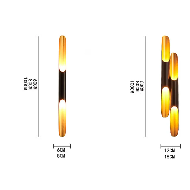 Ретро винтажный золотой настенный светильник Арт Черный алюминиевый спинномозговой канал настенный светильник светодиодный для гостиной спальни для чтения прохода Декор для дома