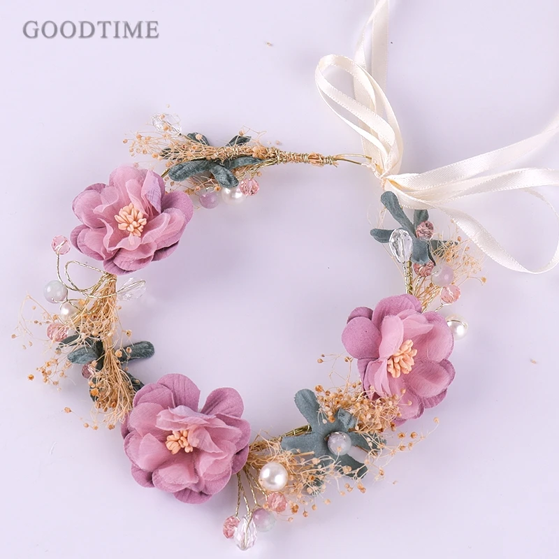 

Trendy Woman Flower Tiaras Garland Hairbands Seaside Party Wedding Hair Accessories Hair Ornaments Handmade Flowers Jewelry