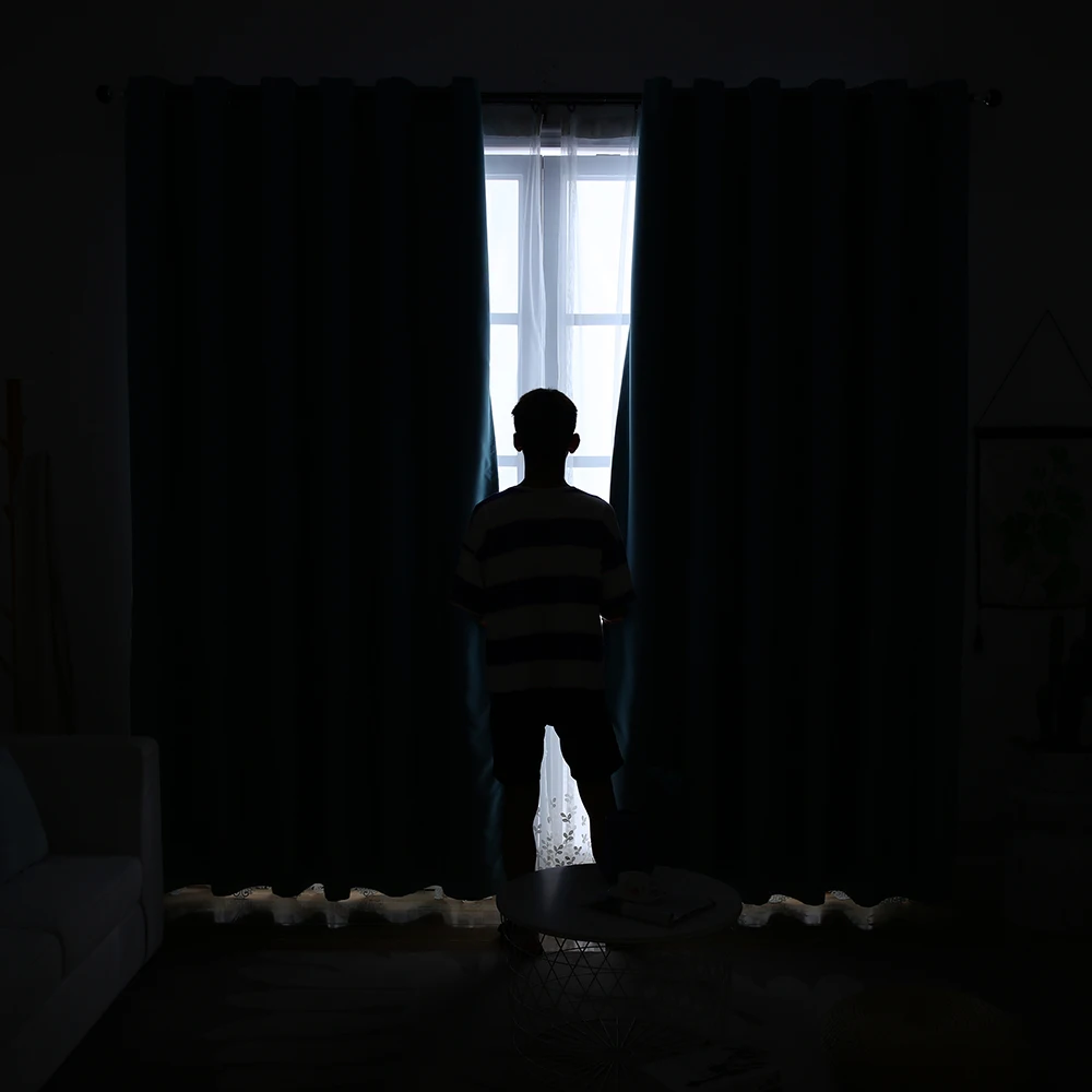 DSinterior Затемнение от белой ночи темно серый черный синий Затемненные плотные шторы для окна спальни и гостиной размер под заказ