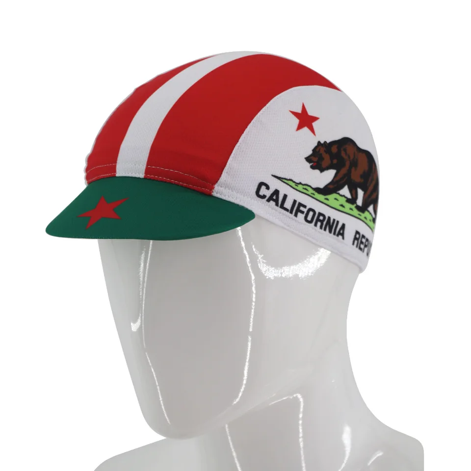 red cycling cap