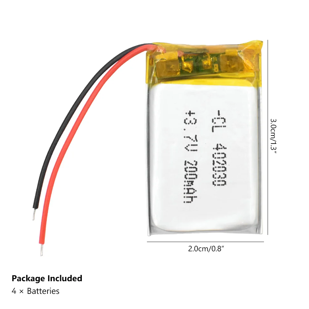 1/2/4 шт. полимерный литий 3,7 v 402030 200 мА/ч, Перезаряжаемые Батарея Замена bluetooth-наушники можно крепить любые приспособления: PDA POS геймпады батареи
