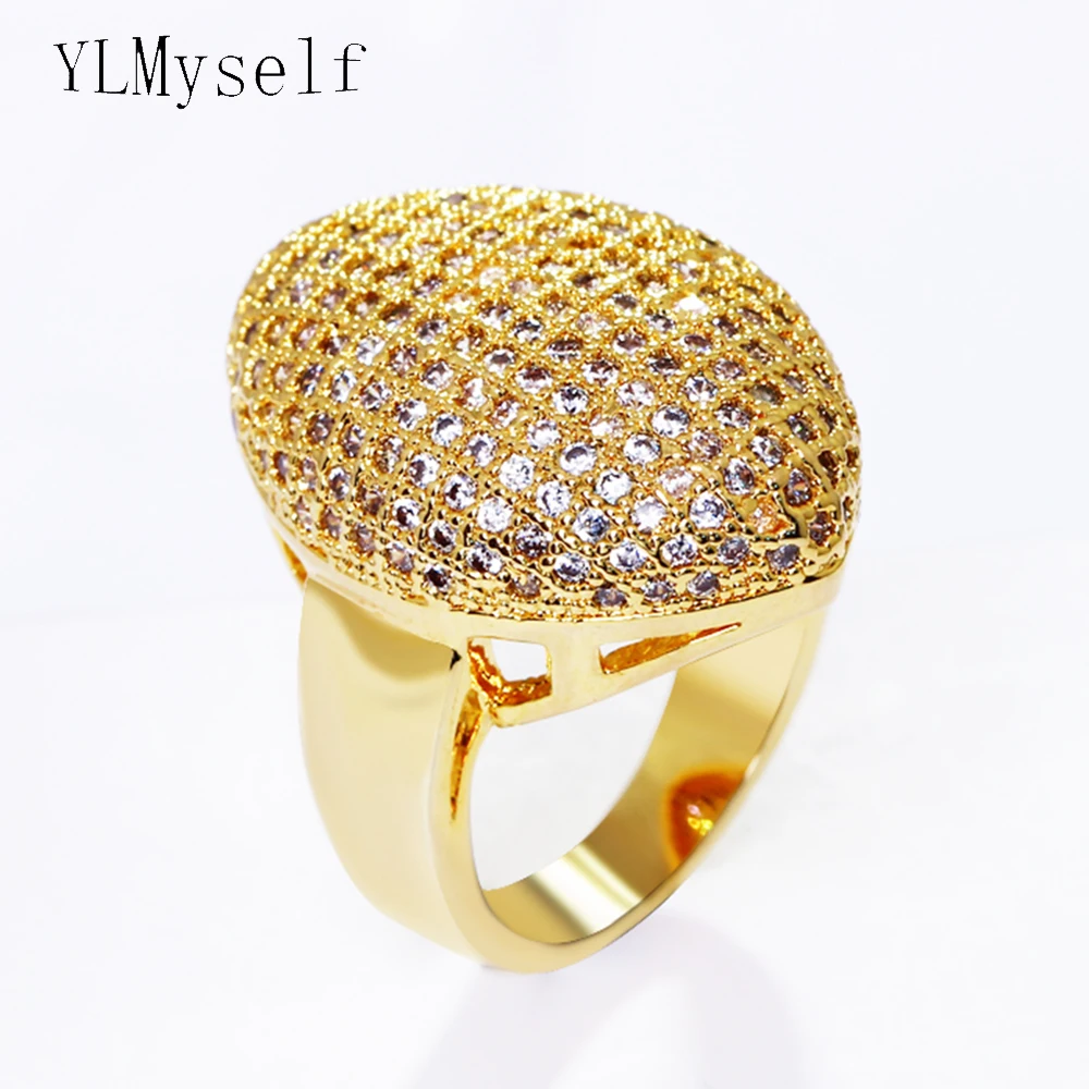 

Clearance sales! Oval Design female Ring in Gold/White Color Trendy Zircon women's rings for party high quality Jewellery