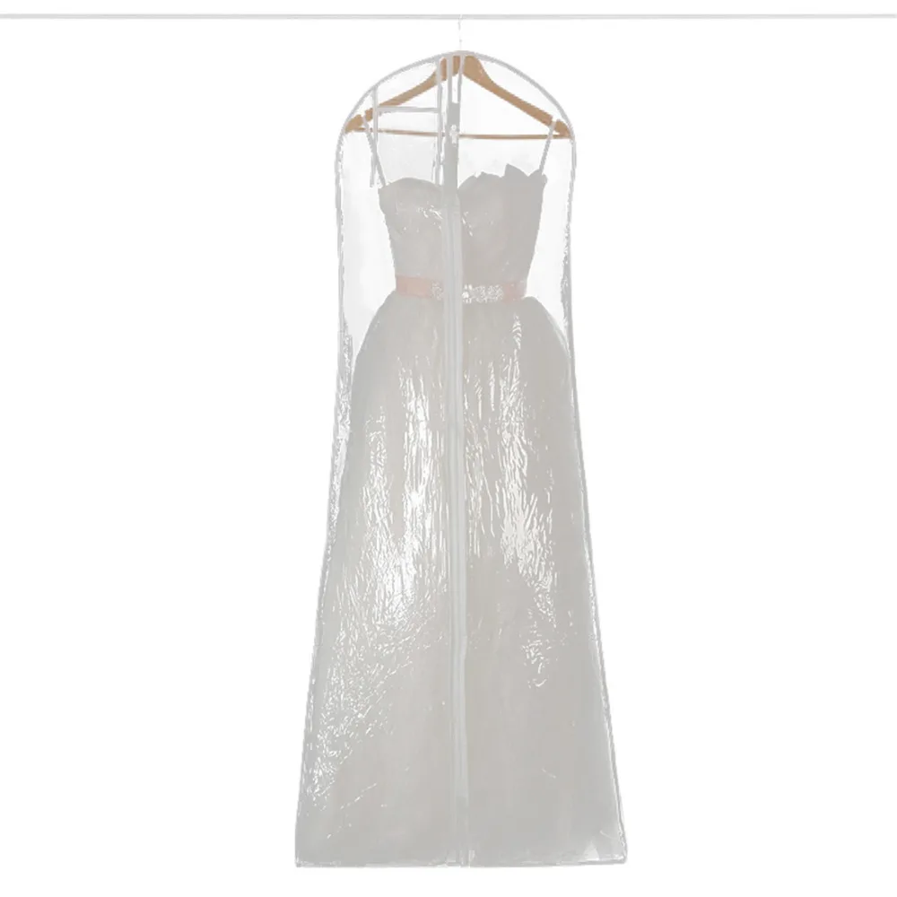 Transparent Wedding Dress Dust Cover Bride Gown Storage Bag Garment